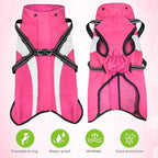 Mosucoirl Dog Raincoat Waterproof Raincoats for Dog Reflective Dogs Rain Jackets with Hood Hoodie Pet Rain Poncho Coat for Small Medium Large Dogs Puppies S-XXL (Pink, XL)