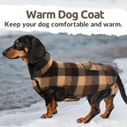 ASENKU Dog Winter Jacket Plaid Reversible Vest, Waterproof Dog Coat for Cold Weather, Perfect for Small to Large Dogs (Coffee, L)