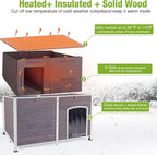 GUTINNEEN Heated Dog House Outdoor 59.1" Exra Large Dog Kennel with Metal Frame Insulated Dog Crate Cage for Large Dogs Outside with Heater and Insulated Liner, Grey