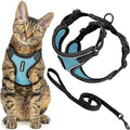 Voyager Escape Proof Cat Harness and Leash Set with Reflective Stitching, Neoprene Handle 5ft - Supports Small, Medium and Large Cats, Kittens for Walking by Best Pet Supplies - BT-Baby Blue, S