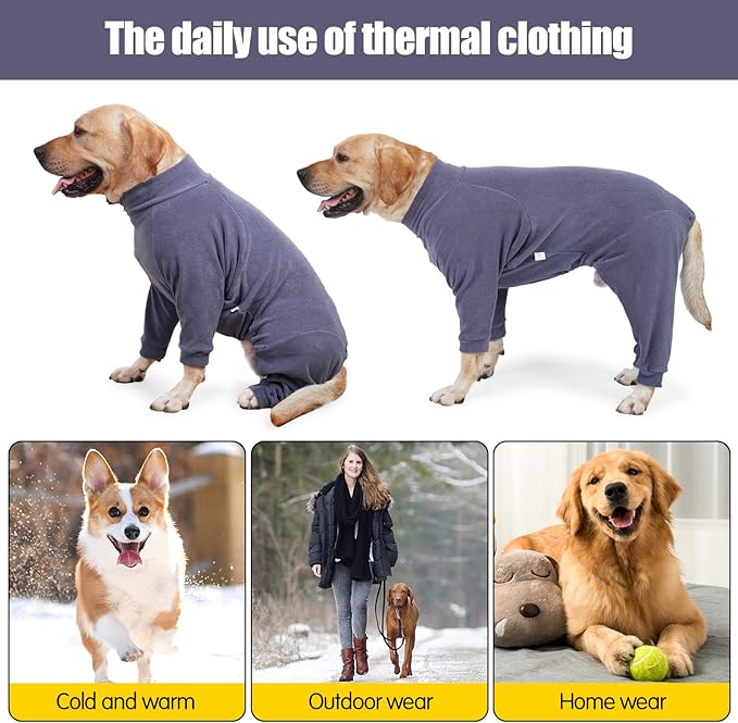 Dog Winter Coat,Warm Jacket,Puppy Polar Fleece High Collar Full Body Snowsuit,Comfort Windproof Dog Sweater(Grey,XS)