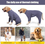 Dog Winter Coat,Warm Dog Jacket,Puppy Polar Fleece High Collar Full Body Snowsuit,Comfort Windproof Sweater(Grey,Large)