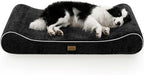 Orthopedic Dog Bed for Extra Large Dogs up to 140 lbs - Removable Washable Cover with Waterproof Lining, Cotton-Polyester Blend Boat-Shaped Lounger Mattress, XL(51x36x8in), Black