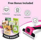 MIU COLOR Pet Grooming Brush, Deshedding Tool for Dogs & Cats, Effectively Reduces Shedding by up to 95% for Short Medium and Long Pet Hair, Hot Pink