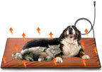TURBRO 48x28” Extra Large Pet Heating Pad, Electric Heated Dog Bed for Large Breeds, Air Valve Design, Anti-Bite Cord, Ultra-Soft and Anti-Slip Cover, Outdoor and Indoor Use, UL Test Passed, Brown