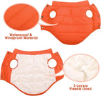 ASENKU Dog Winter Coat - Waterproof Windproof Dog Jacket, Warm Snowproof Doggie Puffer Vest for Cold Weather, Lightweight Snow Coats for Small Medium Large Dogs (Orange, S)