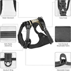 Custom New Orleans Dog Harness with Reflective Stripes Personalized Name and Number Dog Vest Harness with Pet Traction Rope for Small Medium Large Dog