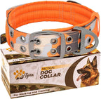 ADITYNA Heavy Duty Dog Collar for Extra-Large Dogs - Camo Orange Collar with Handle for Training, and Walking - Wide, Thick, Tactical, Soft Neoprene Padded
