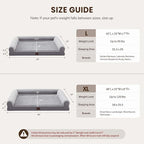 Orthopedic XL Dog Beds, Waterproof Pet Bed for Extra Large Dogs, Non-Slip Bottom and Egg-Crate Foam Large Pet Couch Sofa with Washable Removable Cover, Light Grey