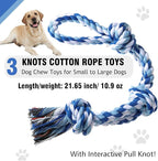 Dog Rope Toys, Indestructible Dog Toy, Dog Chew Toys for Aggressive Chewers, Tough Puppy Teething Chew Toys for Boredom, Dental Cleaning Tug of War Dog Toy, Great for Small to Large Breed