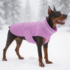 Dog Coat, Waterproof Winter Jacket, Warm Windproof Vest, Reflective Adjustable Turtleneck Coats for Large Dogs with Hook & Loop - Lilac - XL