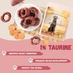 Dog Treats Duck Wrapped Sweet Potato Donuts Rings, Healthy Low Fat Dog Jerky Chews, High Protein Training Treats Snacks for Small Medium Large Breed, 10.6 oz