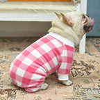 SCENEREAL Dog Pajamas for Small Medium Sized Dogs - Soft, Warm Pet Sweater Clothes, Pink Puppy Onesie Outfits for Doggie Winter Christmas - Dog Jammies Pjs
