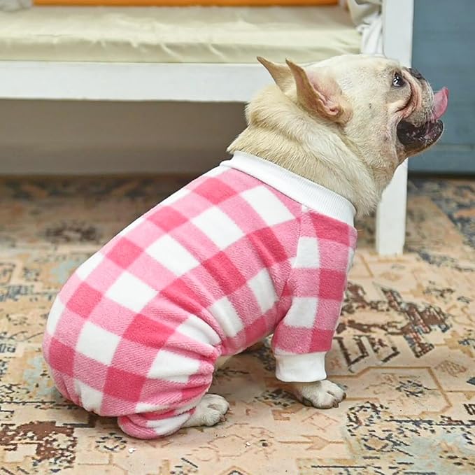 SCENEREAL Dog Pajamas for Large Sized Dogs Female - Soft, Warm Puppy Sweater Clothes, Holiday Onesie Outfits for Doggie Fall Winter Thanksgiving Christmas - Dog Jammies Pjs Indoor Outdoor, Pink