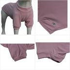 Lovelonglong Ribbed Dog T-Shirt Cotton Knitted Dog Sweaters for All Season Pet T-Shirts for Large Medium Small Dogs Light Pink M