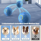 Shaky Ball Toy for Dogs, Automatic Interactive Dog Ball, USB Rechargeable Vibrating Dog Balls Suitable for All Dogs (Blue+Orange)-2PCS