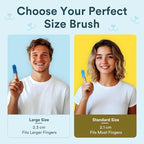 Jasper Large Dog Toothbrush, 360 Degree Pet Tooth Brushing Kit, Cat Toothbrush, Canine Dental Care & Teeth Cleaning Kit, Pet Finger Tooth Brush, Use with Dog Toothpaste, 2-Pack Navy-Blue Large