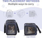 Petsfit Airline Approved Pet Carrier for Small Dogs & Cats, 18x8x11 TSA Approved Carrier, with Removable Dual-Sided Padding (2-Way Placement) - Fits Under Most Airplane Seats, Escape Proof (Navy)