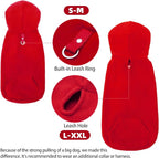 EXPAWLORER Dog Hoodie Fleece Sweater Vest, Hooded Dog Sweatshirt Fall Winter Pet Clothes with Leash Hole, Sleeveless Warm Cozy Puppy Clothing for Cat Small Medium Large Dogs Girl Boy, Red XXL