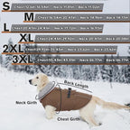 Lelepet Warm Dog Coats for Large Dogs Waterproof Dog Jacket Reflective Pet Fleece Vest Windproof Cold Weather Coats with Adjustable Buckle & Leash Hole, Brown, XL