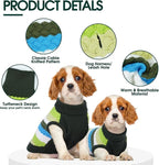 Kuoser Dog Sweater, Warm Dog Sweaters for Small Dogs Pet Christmas Clothing, Classic Cable Knitwear Cold Weather Thermal Pullover for Pug Dachshund Yorkie, Soft Puppy Turtleneck Sweatshirt, Green S