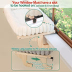 Zakkart SnugCloud Cat Window Perch with 4-Sided Bolster - Orthopedic Cat Hammock for Window Sill - Solid Hardwood & Metal Frame - Window Seat for Pets (Natural Color Wood w/Brown Bed, Medium)