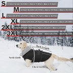 LeLePet Waterproof, Windproof Dog Coat (Black, 2XL) - Reflective, Adjustable, Polyester Cold Weather Coat with Fleece Lining for Large Dogs