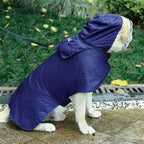 Pet Raincoat Packable Hooded Dog Rain Jacket Reflective Strips Lightweight Adjustable Poncho for Small Medium Large Dogs Blue M