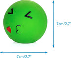 CHIWAVA 3 Pack 2.7'' Latex Squeaky Dog Toy Ball Smiley Face Round Balls Interactive Fetch Play for Medium Dogs