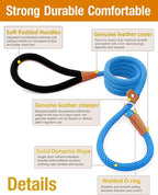 lynxking 8 FT Dog Leash Slip Lead 2 Pack Strong Heavy Duty Braided Dog Training Leash No Pull Training Lead Leashes for Medium Large and Small Dogs