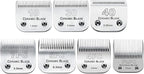 7Pack 10 Blades Dog Grooming Replacement Blades Compatible with Andis Pet Clipper/Oster A5/Wahl KM Series Dog Clipper,Ceramic Blade & Stainless Steel Blade (#10+30+40+3FC+4FC+5FC+7FC)