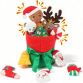 YUEPET 11 Pack Christmas Plush Dog Toys,Interactive Dog Squeaky Toy with Crinkle Paper Set,Pet Chew Toy Christmas Tree & Santa Reindeer Toys Gifts for Puppies Small Dogs
