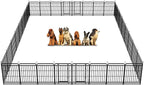 Square Steel Pipe Dog Fence Outdoor 32 Piece Panels 40" Height Anti-Rust Heavy Duty Dog Playpen with Doors Portable for Yard RV Camping, Total 71FT, 406 Sq.ft, Snowy Black
