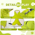 Dog Raincoat, Waterproof Windproof Dog Rain Jacket with Hood, Rain Coat with Leash Hole, Adjustable Raincoat Poncho for Small Medium Large Dogs Outdoor (Neon Yellow, X-Large)
