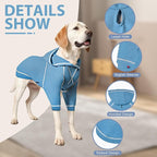 Basic Dog Hoodie Sweatshirts, Pet Clothes Hoodies Sweater with Hat and Leash Hole, Soft Cotton Outfit Coat for Small Medium Large Dogs, Light Blue (Large)