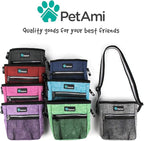PetAmi Dog Treat Pouch | Dog Training Pouch Bag with Waist Shoulder Strap, Poop Bag Dispenser | Treat Training Bag for Treats, Kibbles, Pet Toys | 3 Ways to Wear (Turquoise) | No bowl included