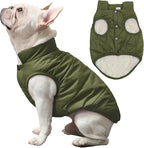 2 Layers Fleece Lined Warm Dog Jacket for Winter Cold Weather,Soft Windproof Large Dog Coat,Green XXL