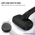 Dog Brush Kit - Self-Cleaning Slicker Brush with Bath Brush & Undercoat Rake | Deshedding Tools for Large - Small Dogs & Cats, Professional 3-in-1 Pet Grooming Set for Heavy Shedding, Black