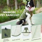 Waterproof Dog Raincoat, Adjustable Lightweight Dog Rain Jacket with Reflective Strip Leash Hole for Small Medium Large Dogs (Green, Medium(13-22lb))