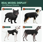 Kuoser Extra Warm Dog Jacket Windproof Cold Weather Coats for Medium Dogs, Fleece Lining Turtleneck Dog Coat Quilted Pet Christmas Winter Snow Suit with Reflective Strips, Dark Grey M