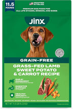 Jinx Premium Grain-Free Dry Dog Food, for All Lifestages - Grass-Fed Lamb, Sweet Potato & Carrot Dog Food with Superfoods for Immune Support & Probiotics for Digestive Support - No Fillers - 11.5lb