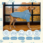 Basic Dog Hoodie Sweatshirts, Pet Clothes Hoodies Sweater with Hat and Leash Hole, Soft Cotton Outfit Coat for Small Medium Large Dogs, Light Blue (XX-Large)