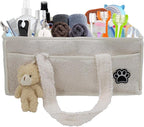 Pet Grooming Tote Bag,Large Capacity Dog Grooming Bag with Sturdy Handles,Multiple Compartments Dogs Travel for Supplies,Portable Pet Tote Organizer for Dogs,Cat Trimmer,Clipper,Combo,Brush
