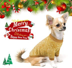 Idepet Pet Dog Classic Knitwear Sweater Fleece Coat Soft Thickening Warm Pup Dogs Shirt Winter Pet Dog Cat Clothes Puppy Customes Clothing for Small Dogs(XL,Yellow)