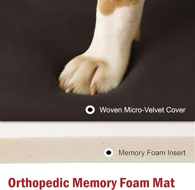 Majestic Pet Orthopedic Memory Foam Dog Crate Mat - Plush Pet Bed Pad for Crates & Kennels | USA Crafted | 30"x21" Villa Storm