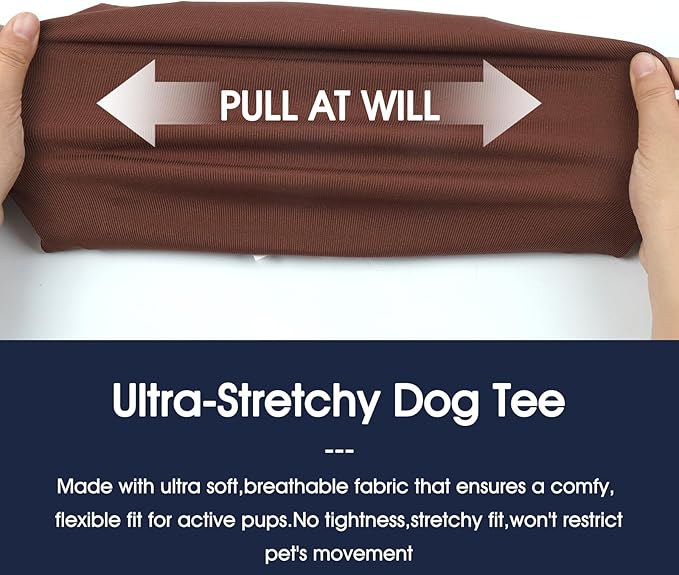 IECOii 2 Pack Sleeveless Dog Tees Shirt | Comfortable & Lightweight Fabric, Easy On/Off for Active Dogs, Coffee+DarkRed, L