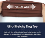 IECOii 2 Pack Summer Dog Shirt | Stretchy Fade-Resistant Fabric, Machine Washable Convenient,Home & Outdoor Clothes Fit for Medium Breeds, Coffee+DarkRed, XL