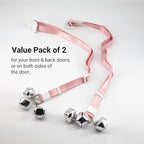 SVD.PET (2-Pack Puppy Bell Doorbells, Dog Bells for Potty Training, Attach to doorknob or Anywhere Near The Door, Length and Height Adjustable (Pink)