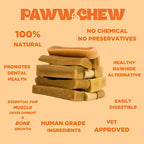 PAWW CHEW Yak Cheese Himalayan Dog Chews - All Natural Long Lasting Dog Treats, (Medium - 5 Pack) Odorless, High Protein Yak Chew, Great for Oral Health, Only 3 Ingredient Yak Bone for Power-Chewers