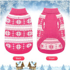 KOOLTAIL Cable Knit Dog Sweater Turtleneck, Cold Weather Pullover Classic Knitwear, Snowflake Pattern Thick Warm Winter Pet Clothes,Dog Christmas Sweater for Small Medium Large Dogs,Pink XL